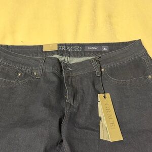 Grace Skinny Jeans for Women - Charcoal